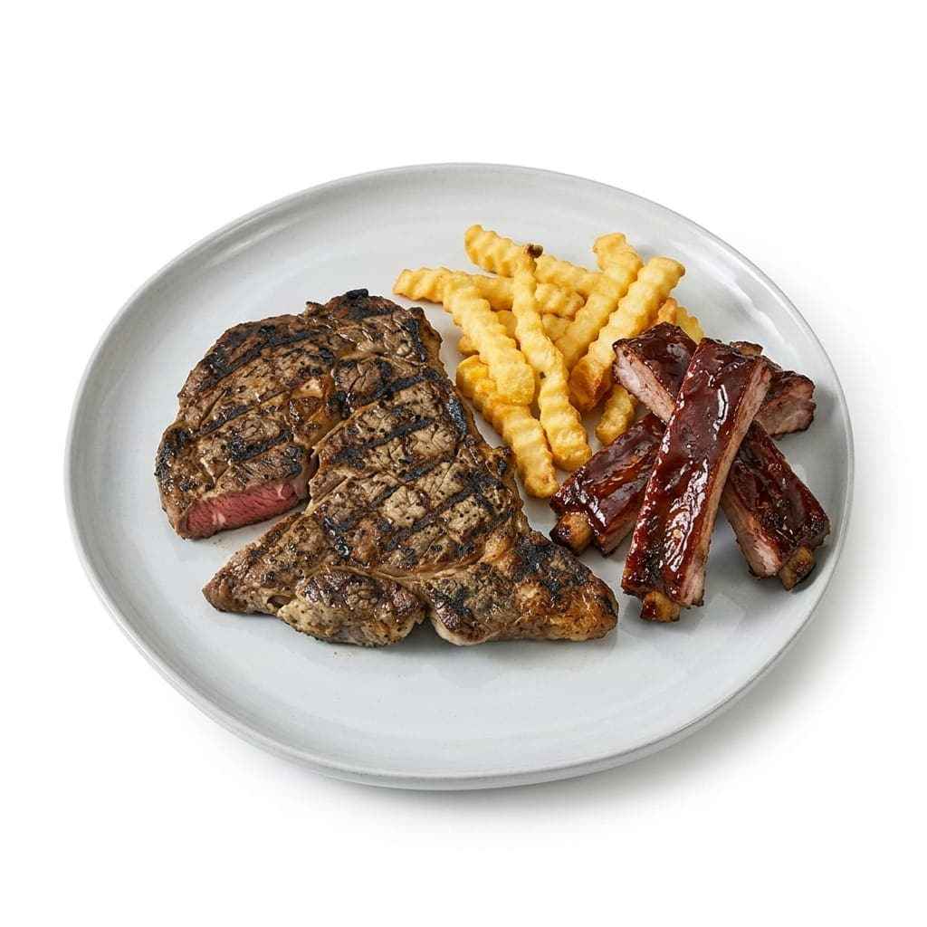 10oz ribeye St. Louises Ribs